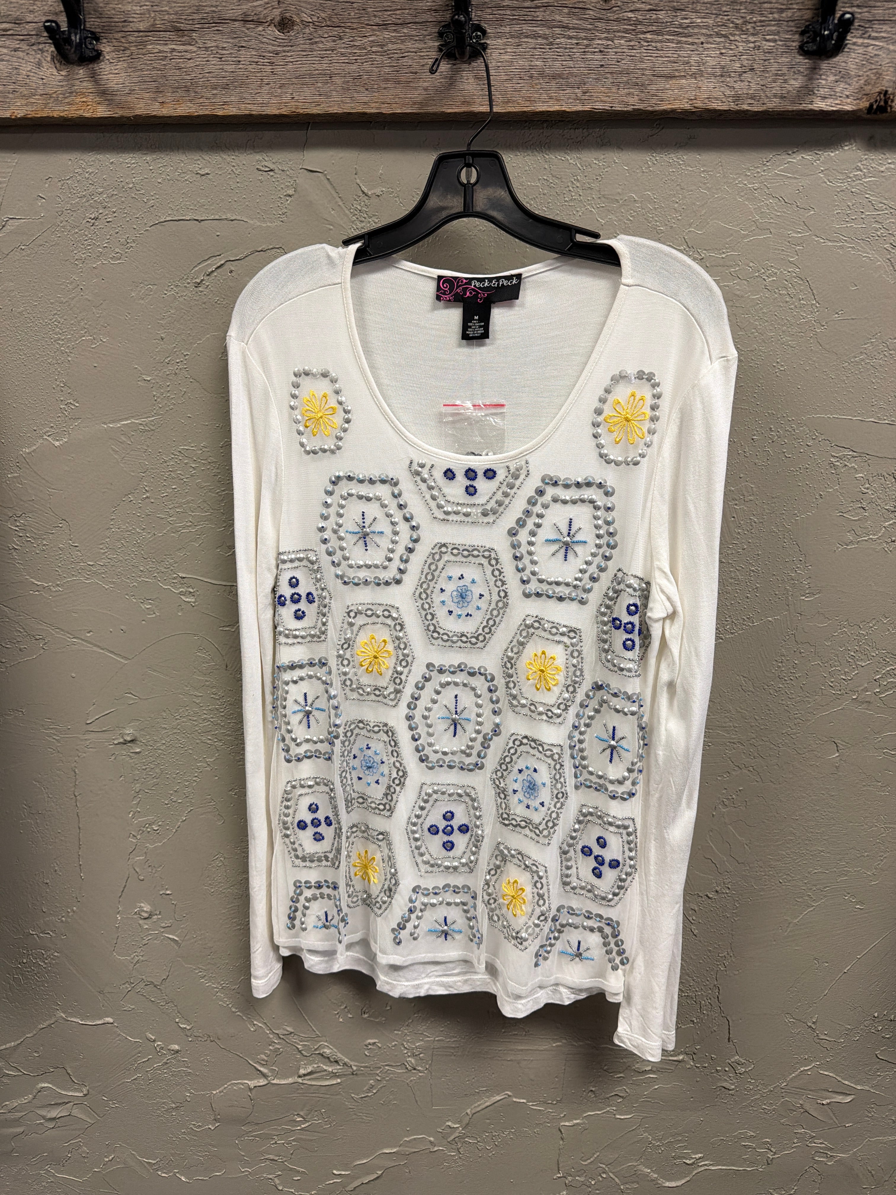 NWOT Peck & Peck Embellished Shirt