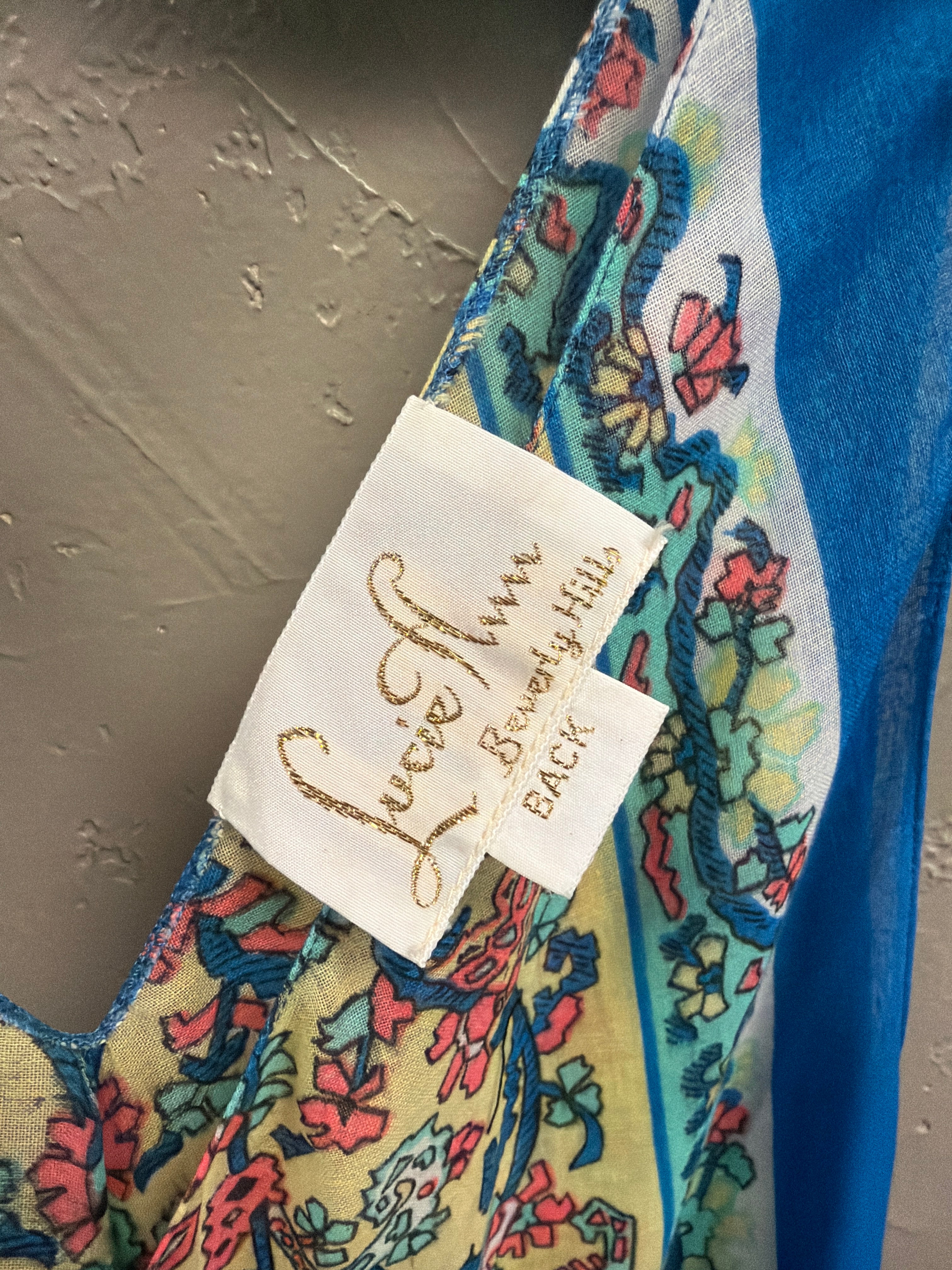 Vtg Lucie Ann Lounge Gown