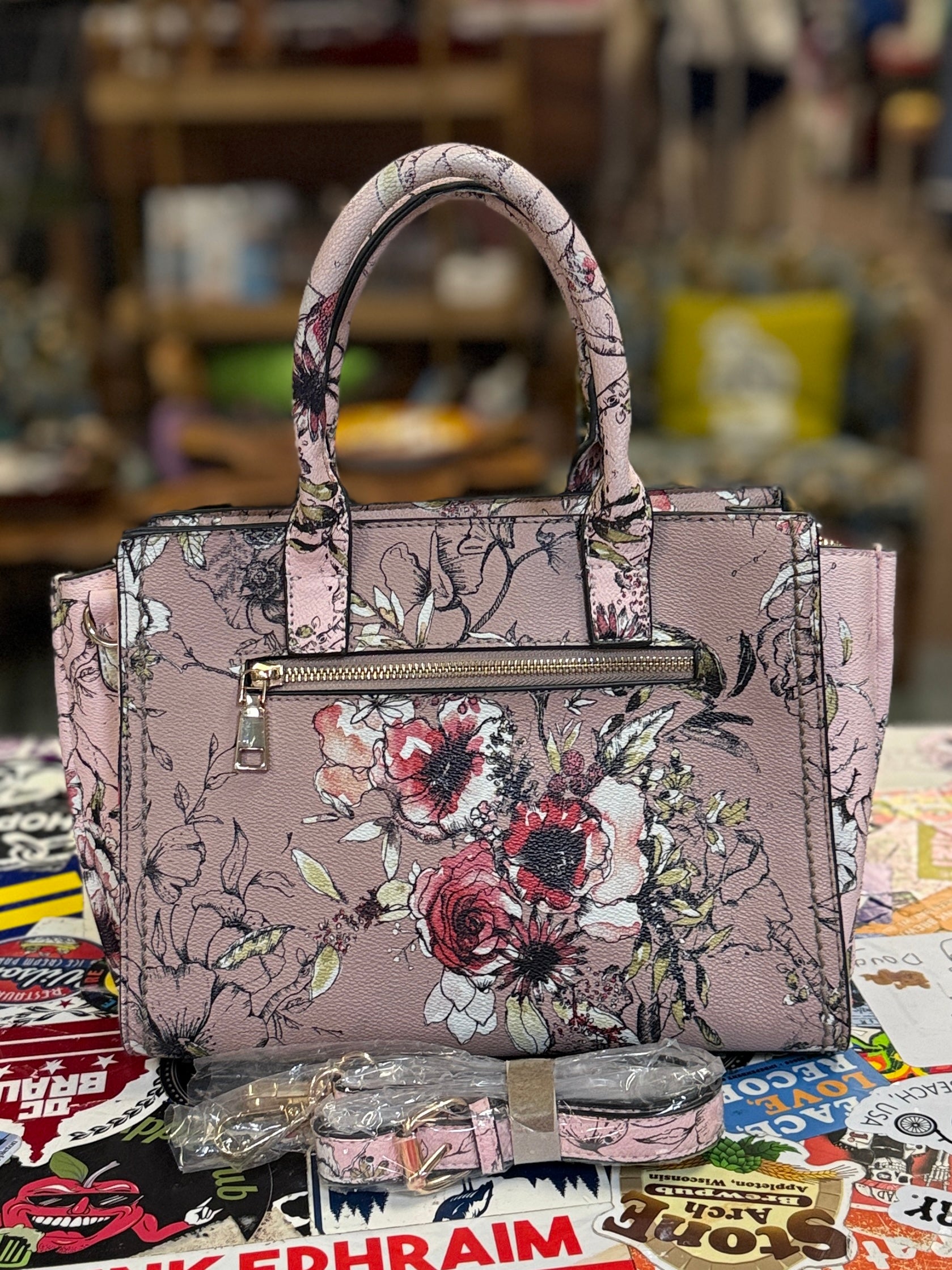 NWOT Floral Satchel