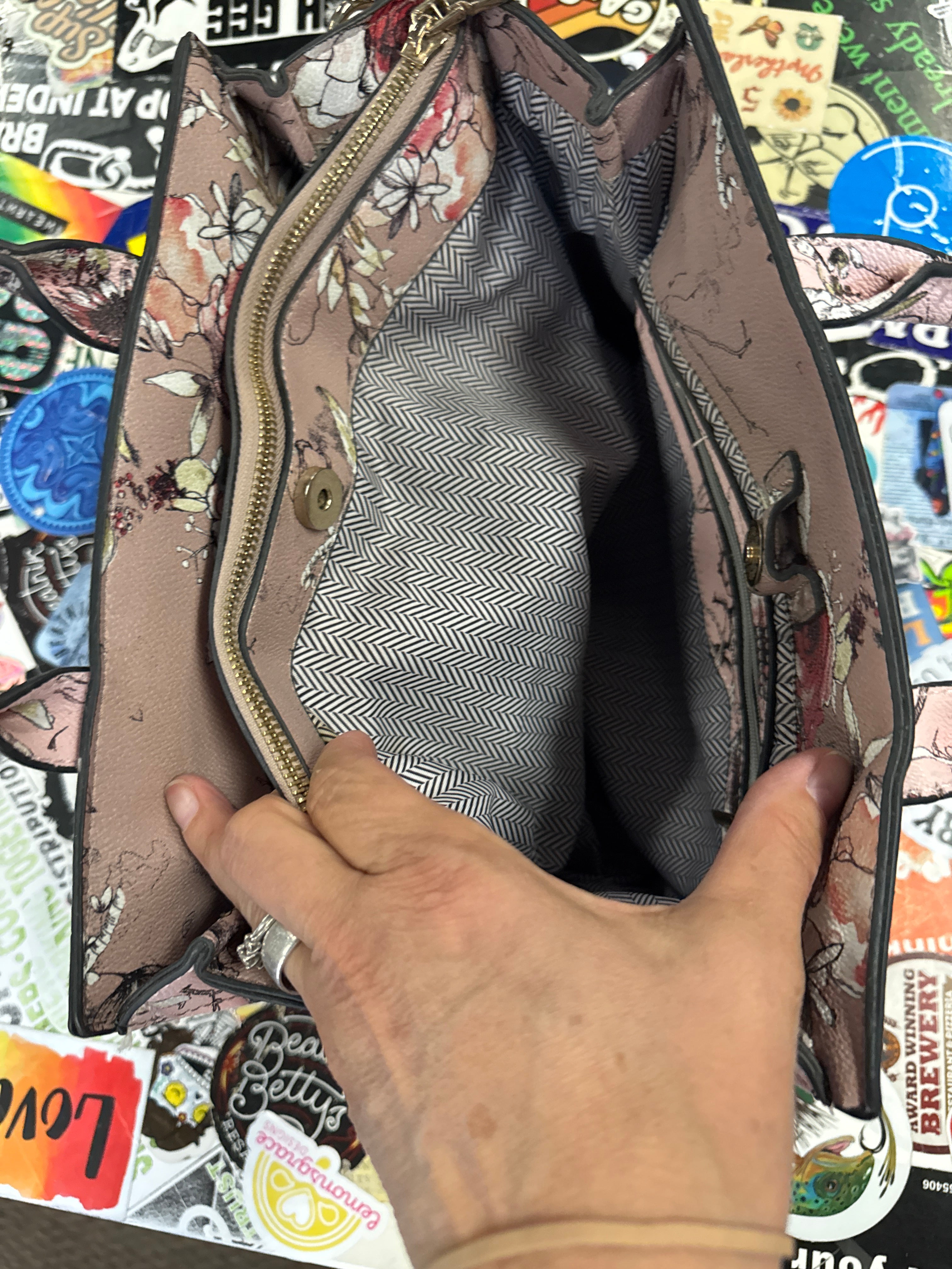 NWOT Floral Satchel
