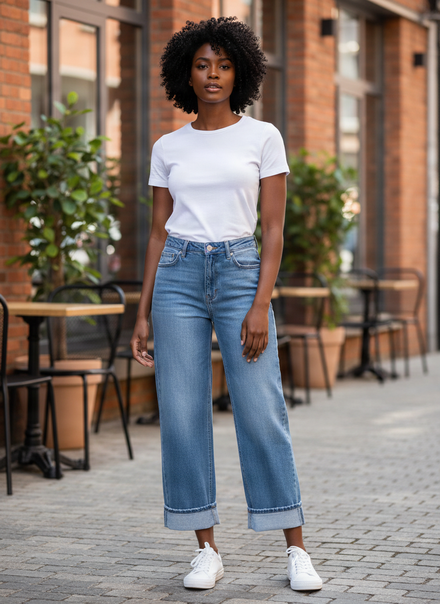 Just USA Straight Cuffed Jean