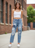 AE Patched Mom Straight Jean