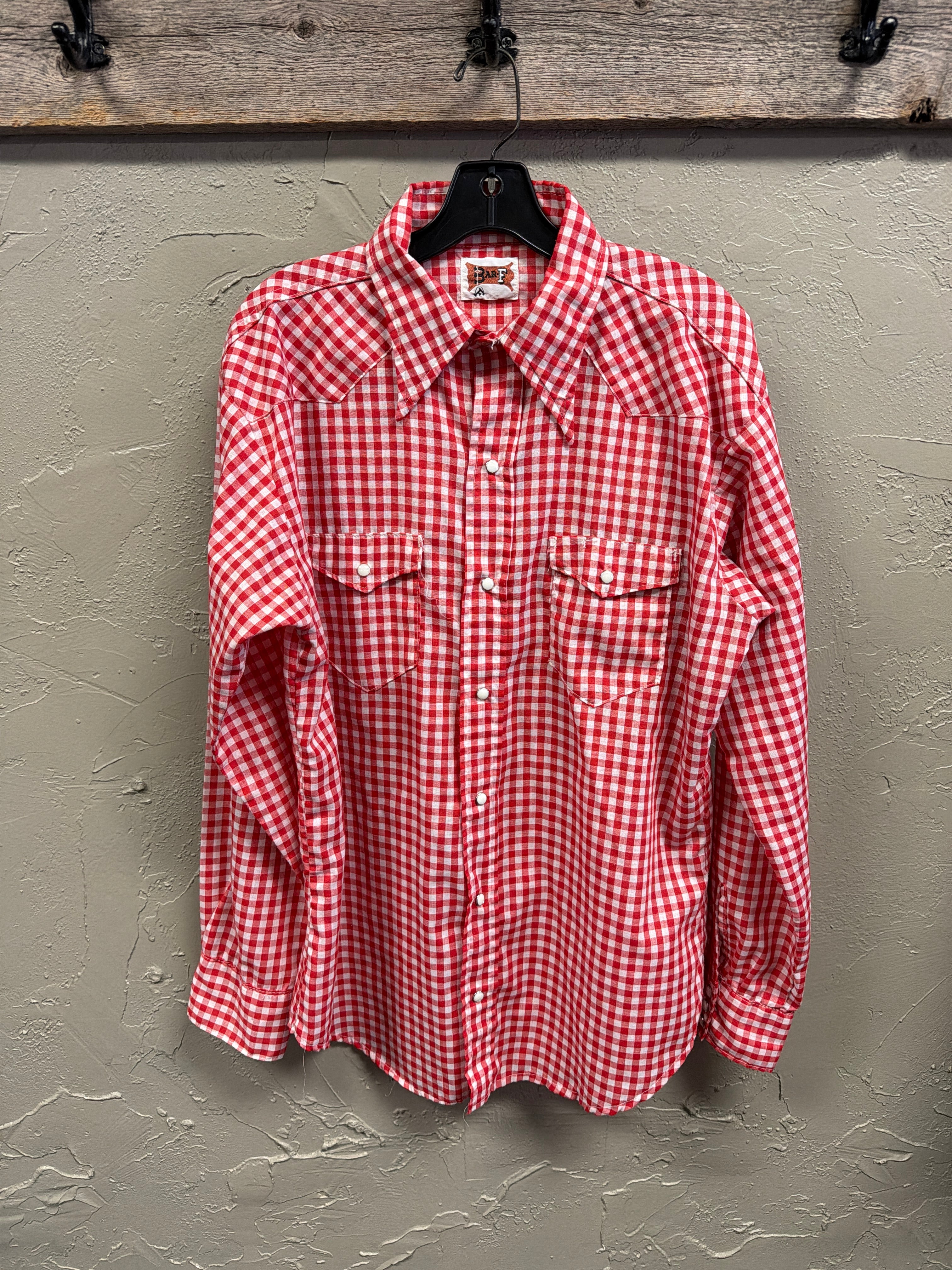 Vtg Bar-F Picnic Plaid Shirt