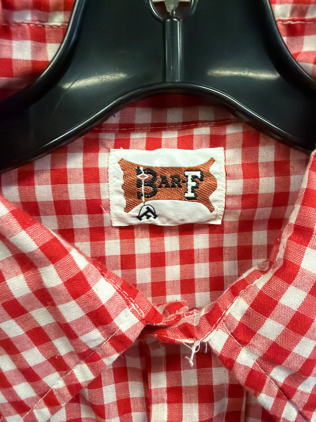 Vtg Bar-F Picnic Plaid Shirt