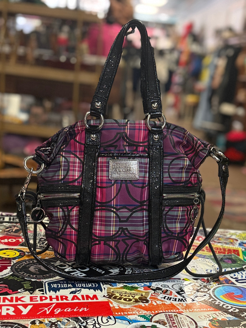 Vtg Coach Poppy Glam Tote