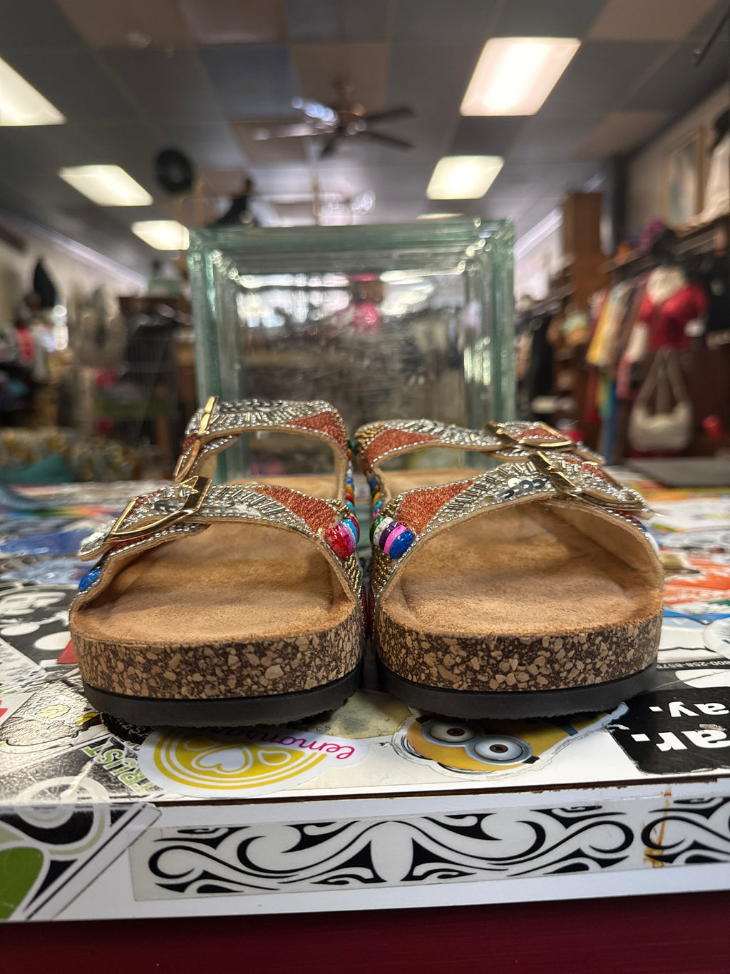 NWOT Embellished Slide Sandals