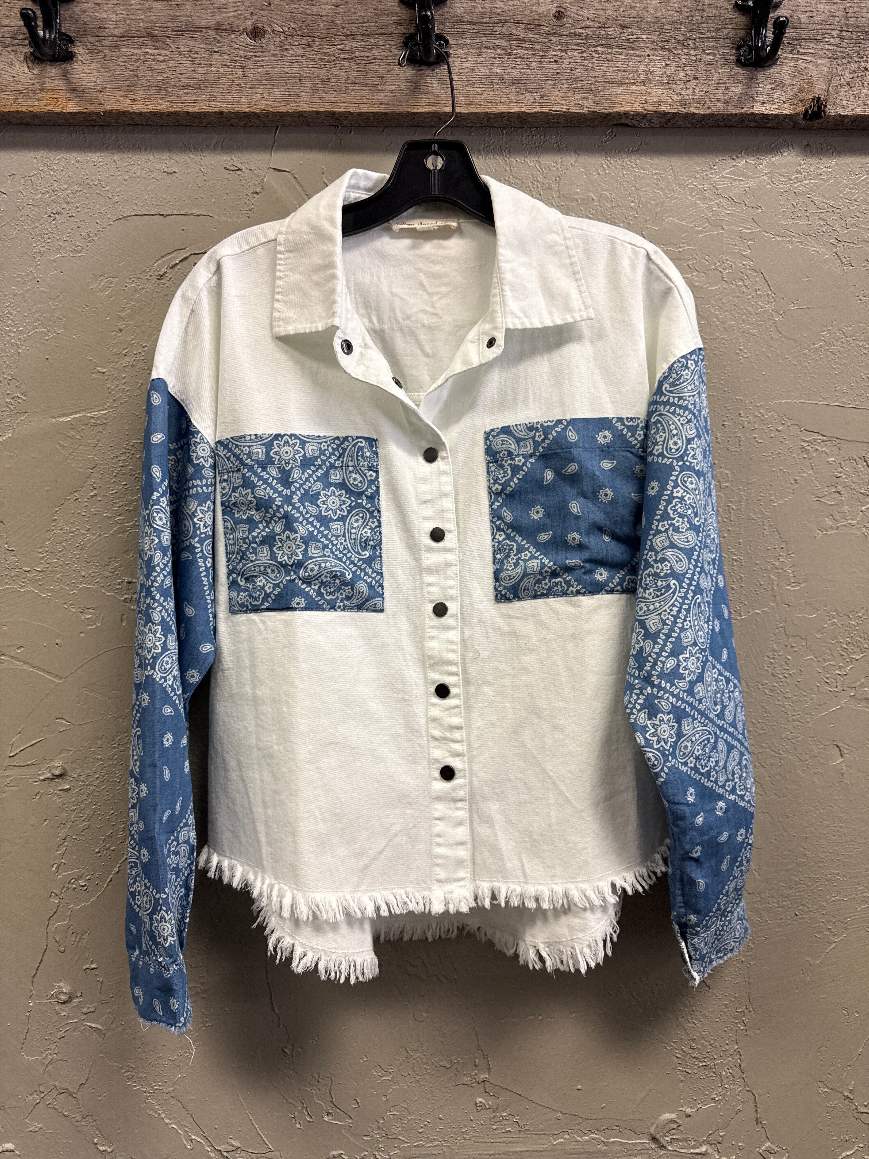 NWOT Indigo Thread Bandana Patchwork Shirt (org$78)