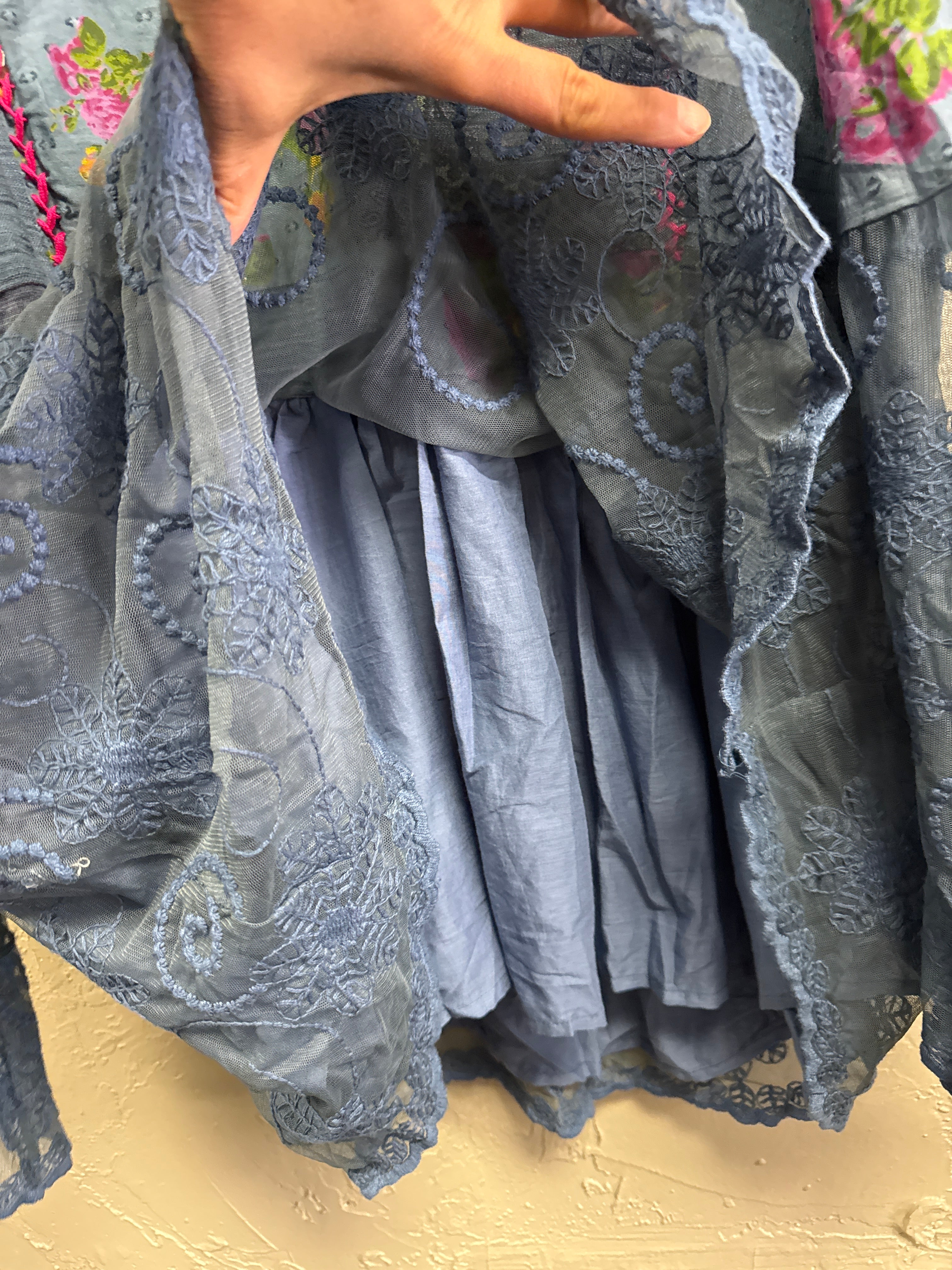 NWT Indigo Thread Patchwork Top (org$65)
