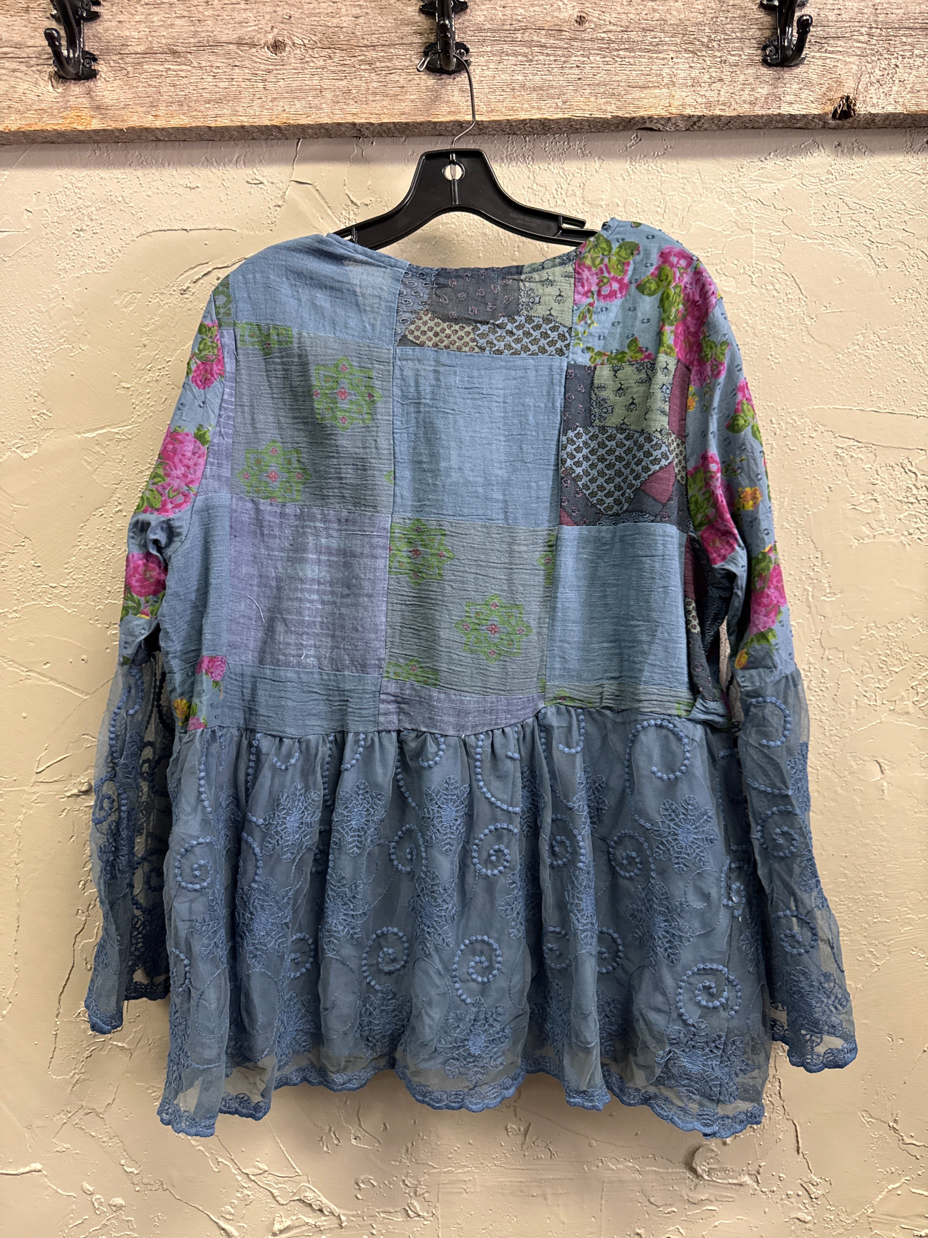 NWT Indigo Thread Patchwork Top (org$65)