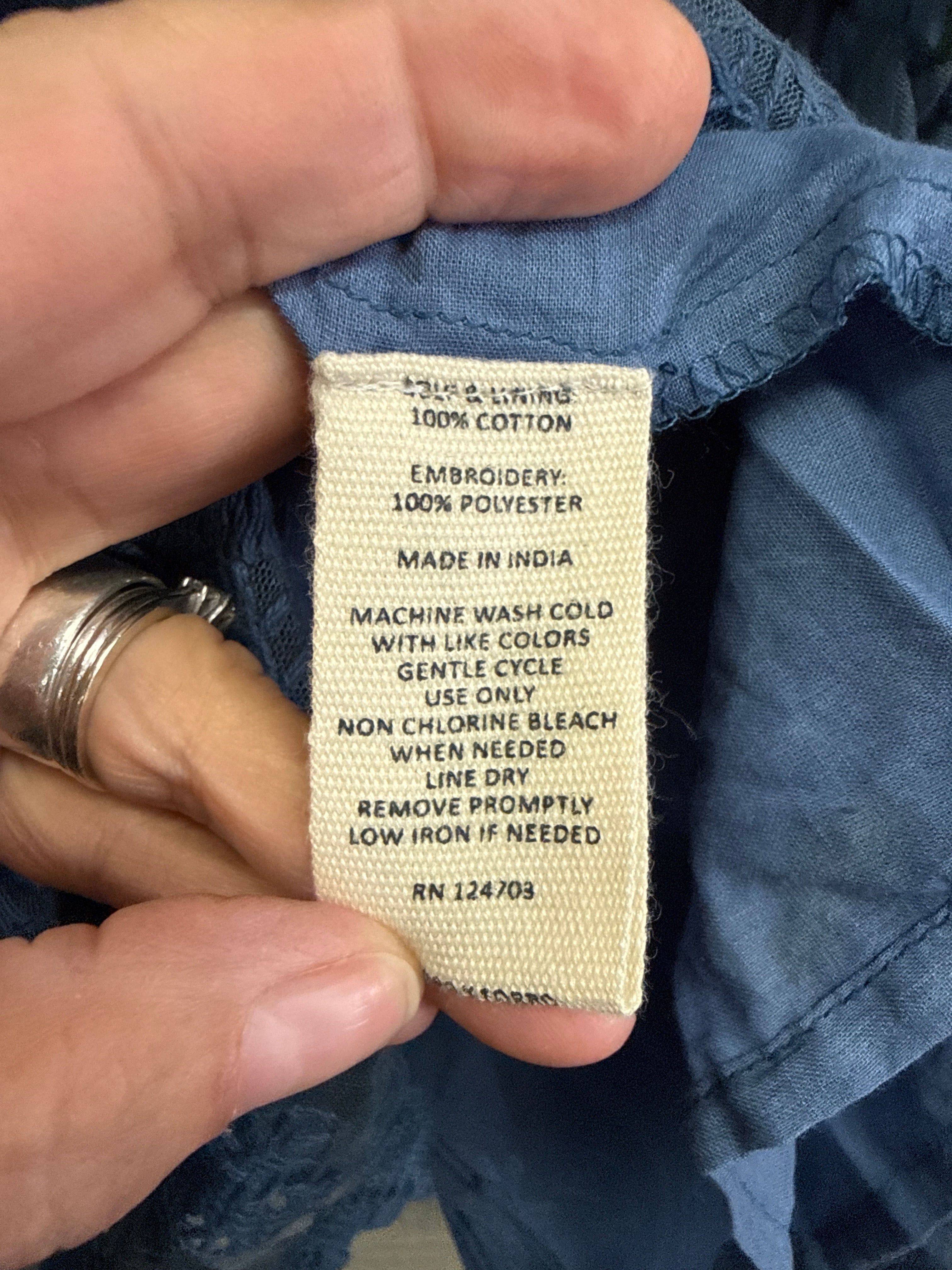 NWT Indigo Thread Patchwork Top (org$65)