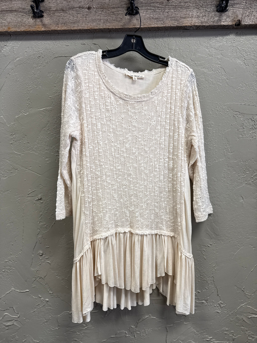 NWOT Indigo Thread Mixed Media Tunic