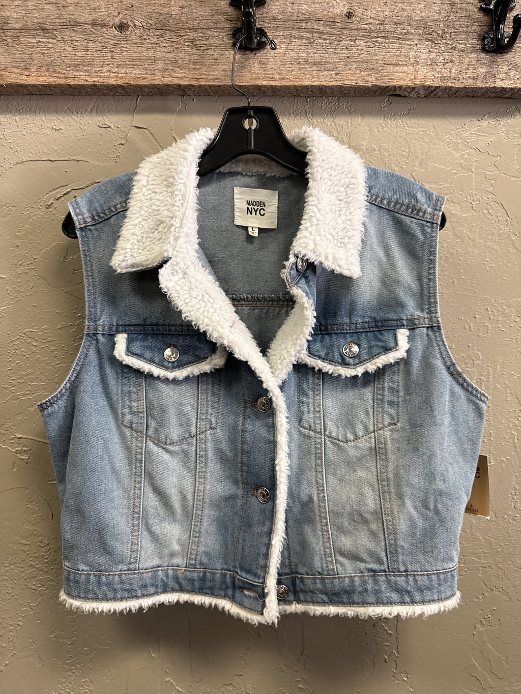 NWT Madden Crop Denim Vest
