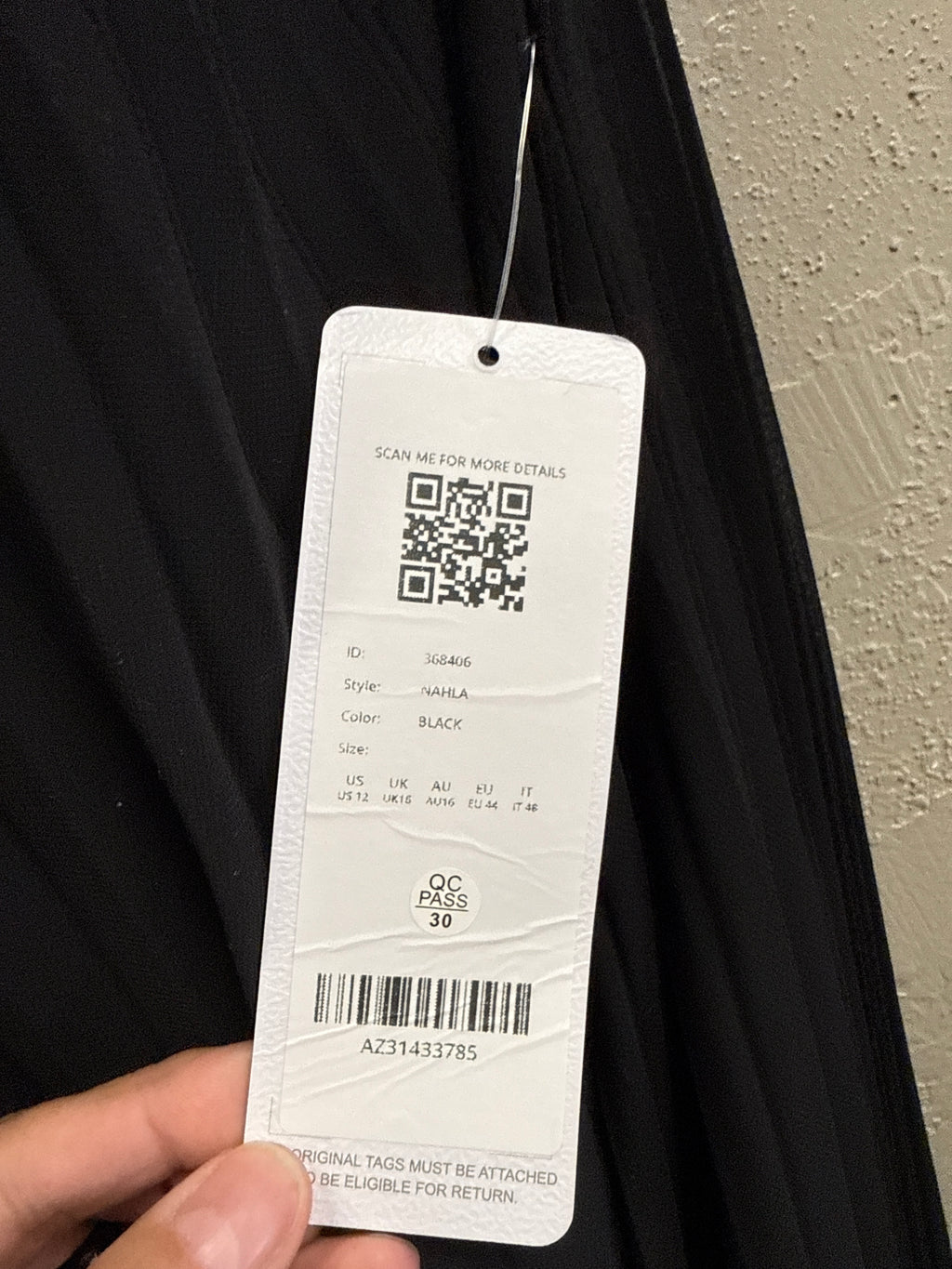 NWT Azazie All-Over Pleated Maxi Dress