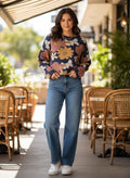 Lulus Floral Knit Lounge Sweater