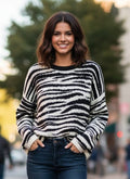 Olivaceous Zebra Print Sweater (org$78)