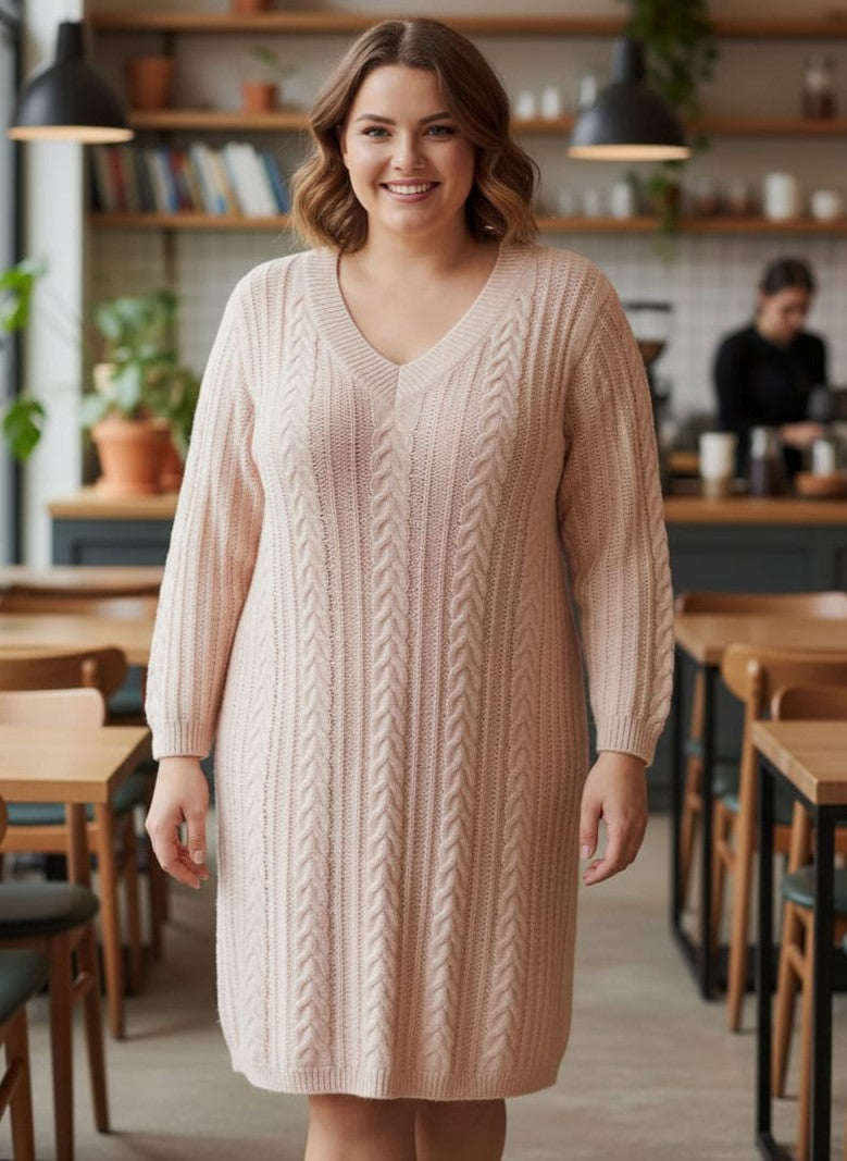 Cable Knit Sweater Dress