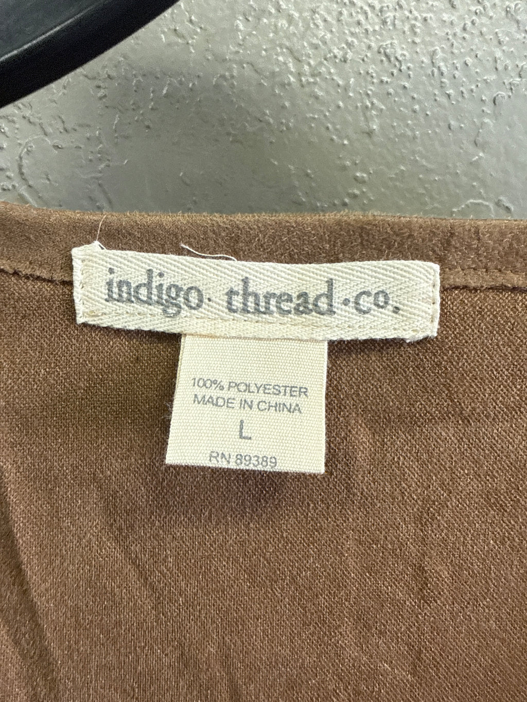 NWOT Indigo Thread Laser-Cut Fringe Vest