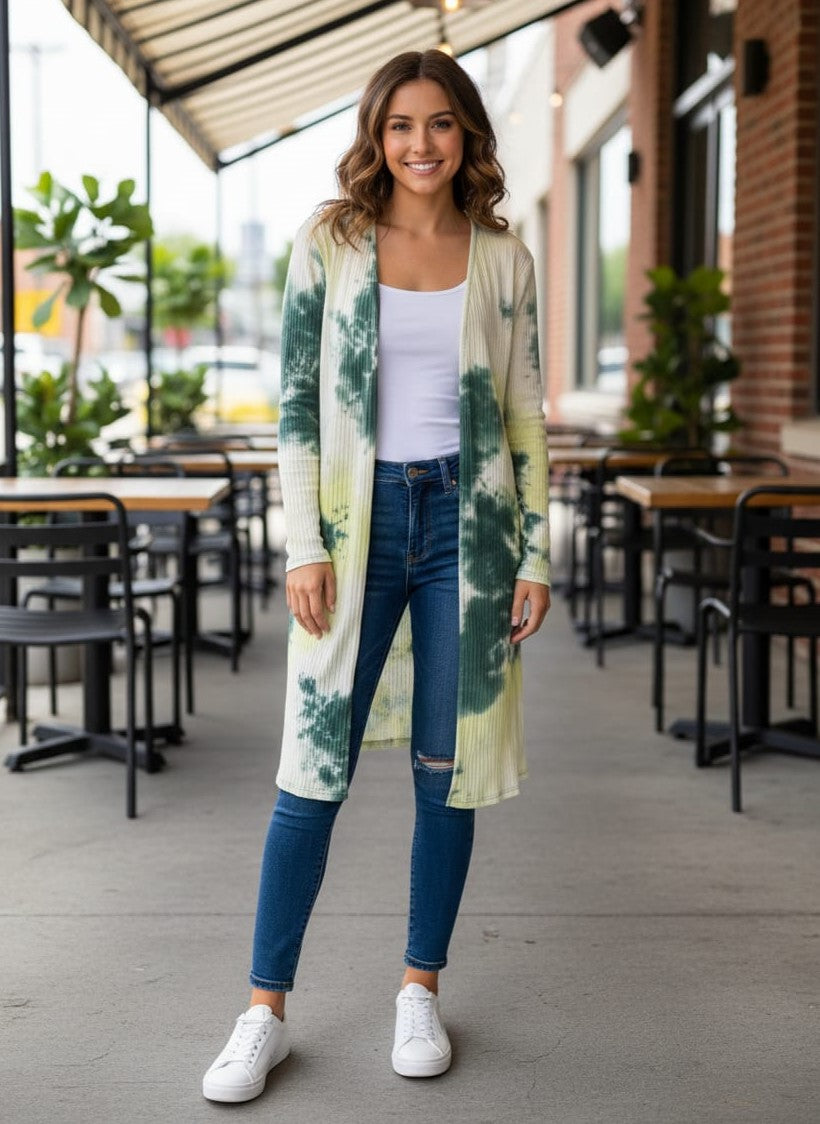 Umgee Ribbed Open-Front Cardi
