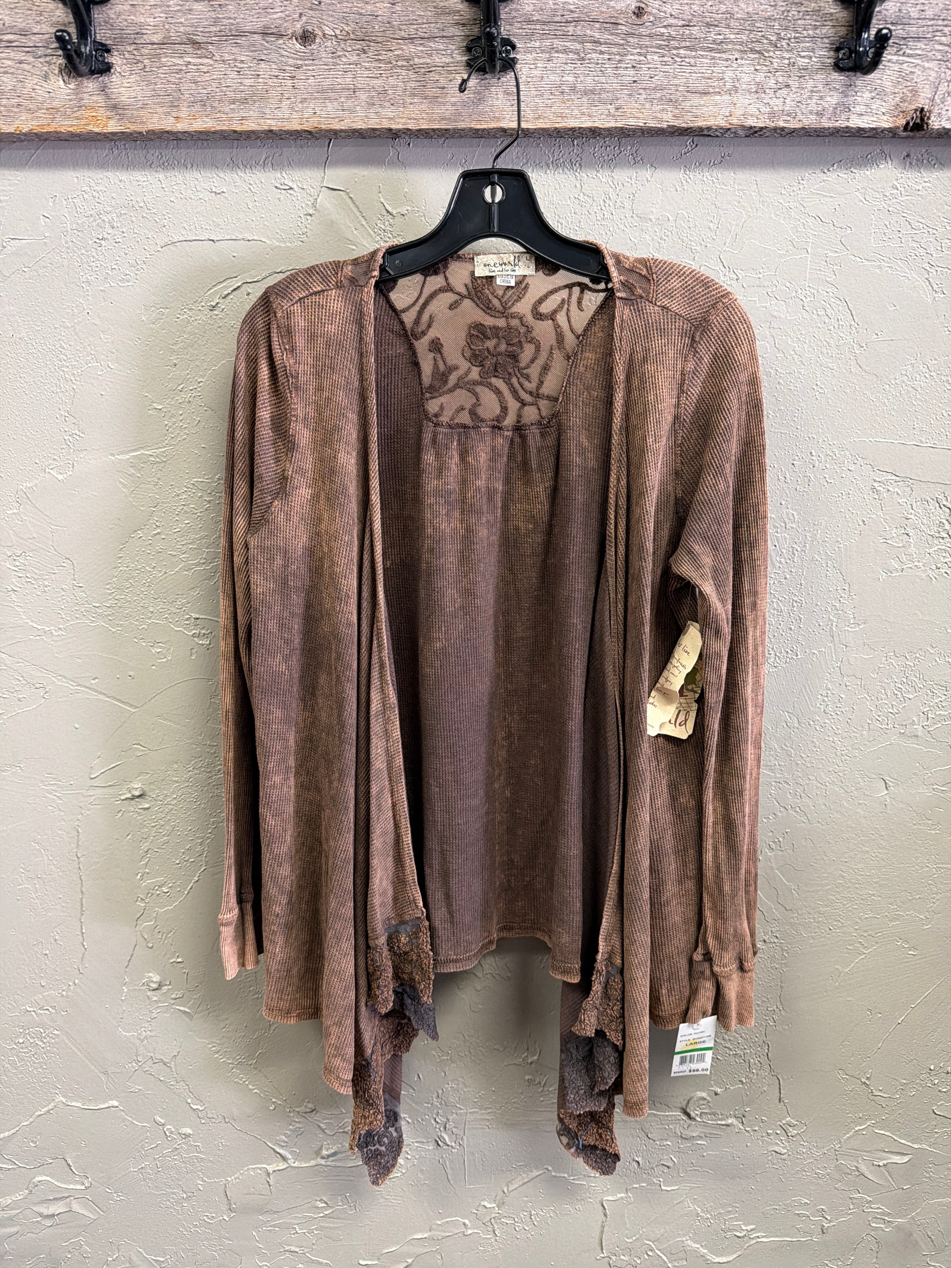 NWT One World Thermal Open Cardi