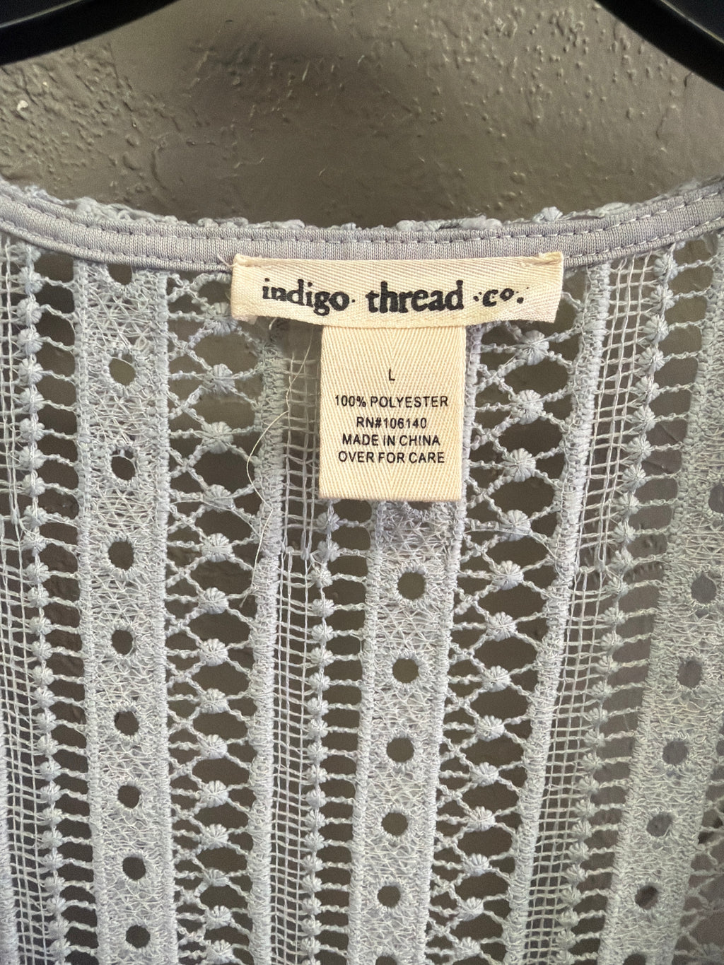 NWOT Indigo Thread Eyelet Lace Vest (org$98)