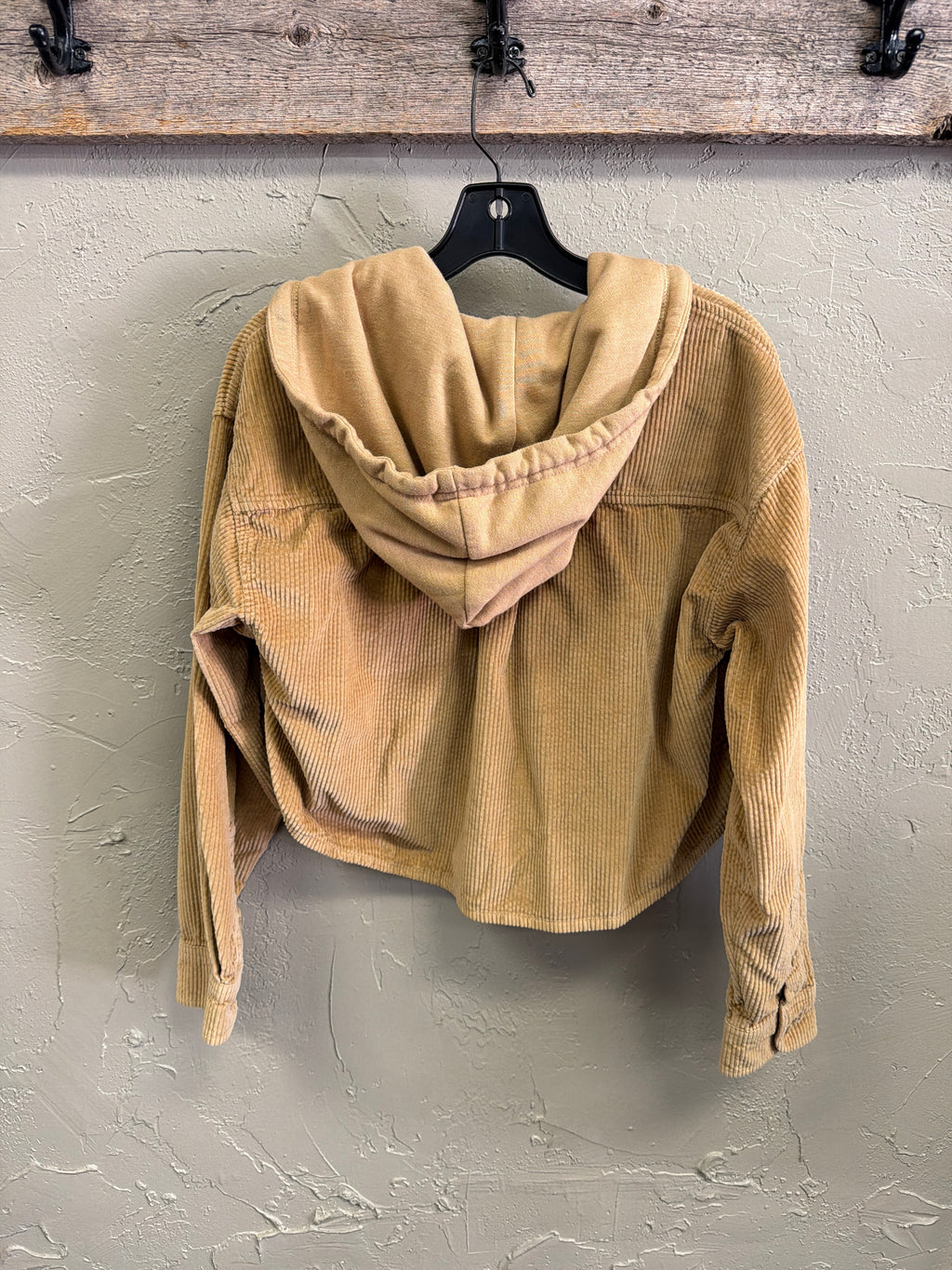 NWOT AE Hooded Crop Corduroy Shacket