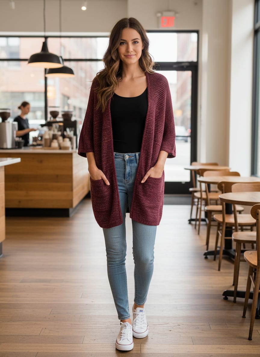 NWOT Open-Front Cocoon Sweater