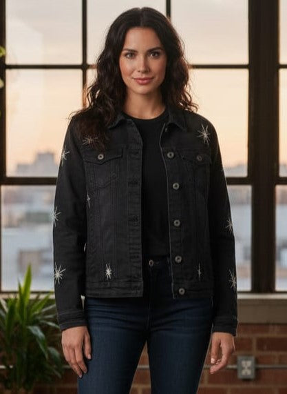 mod/x Star Sequin Denim Jacket (org$85)