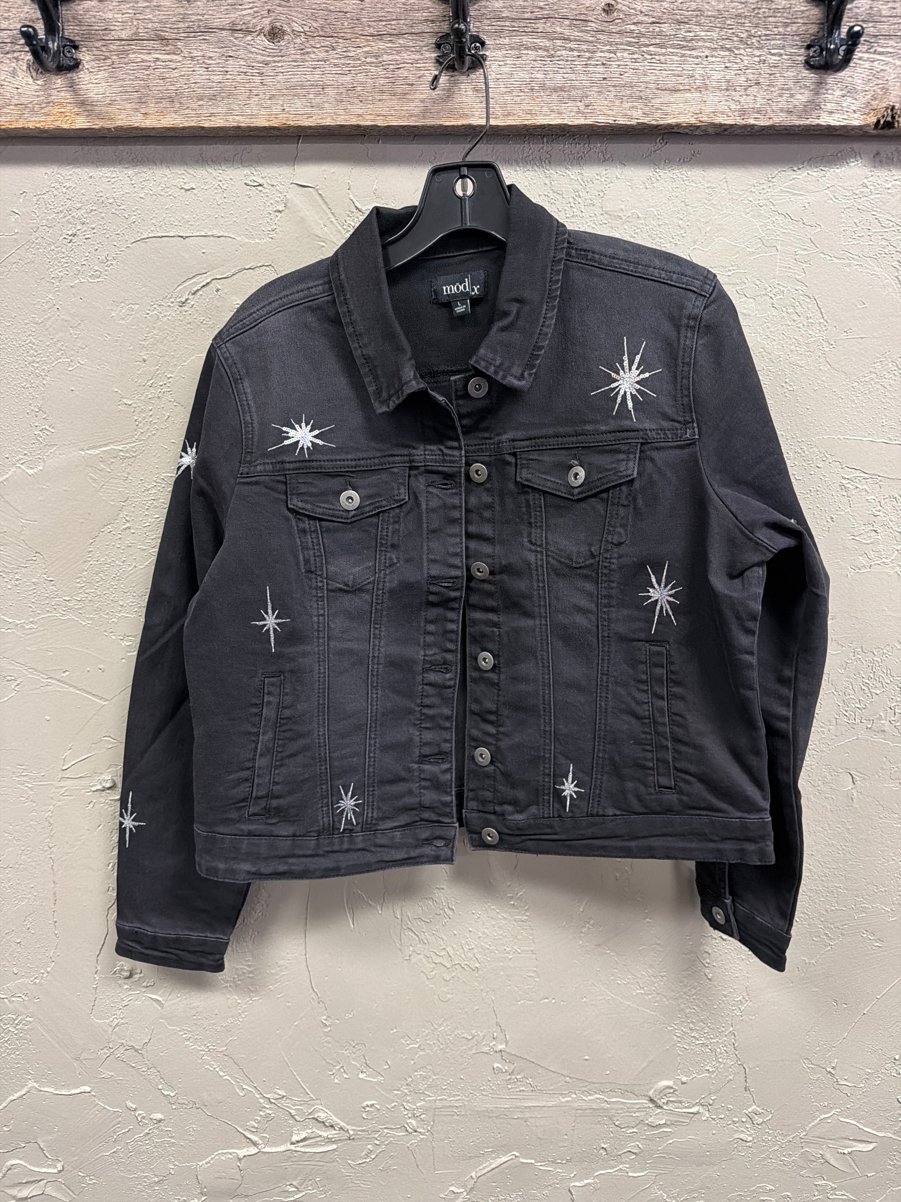 mod/x Star Sequin Denim Jacket (org$85)