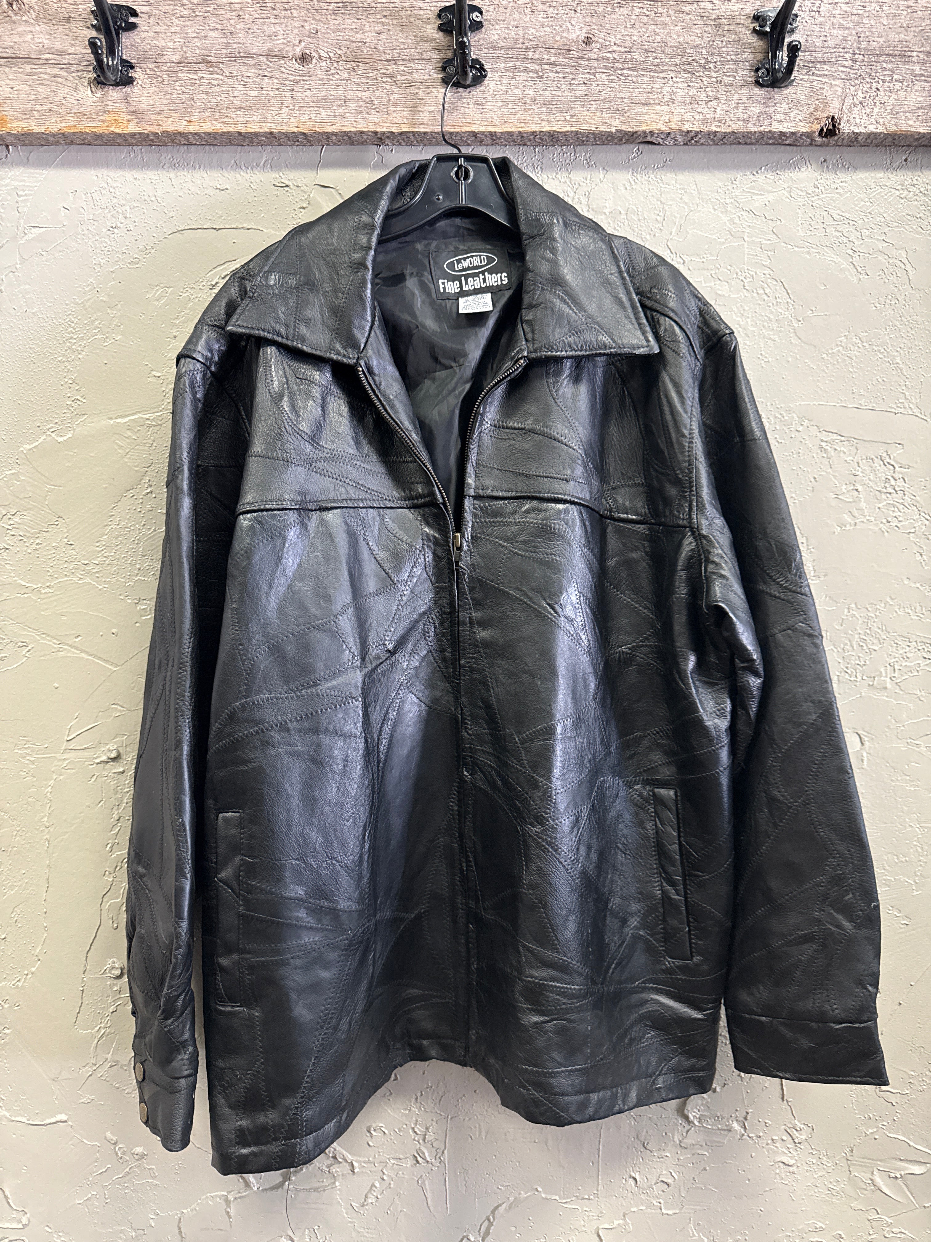 Vtg 90s LaWorld Leather Jacket