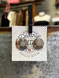 Two-Tone Button Earrings