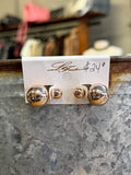 Gold Dbl-Ball Studs
