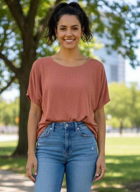 Tina+Jo Raw Silk Boxy Tee (org$124)