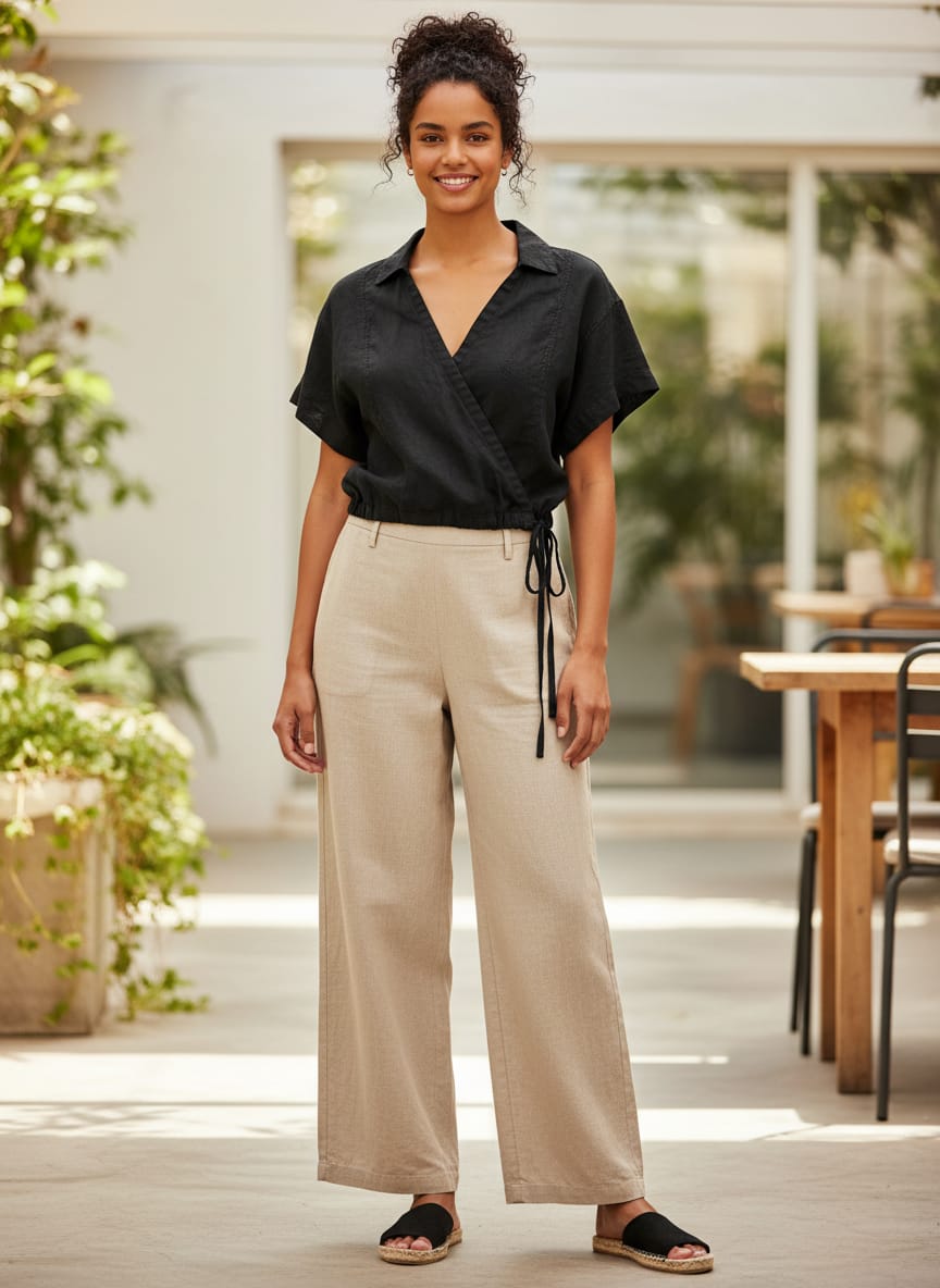 Athleta Linen Tie Top (org$79)