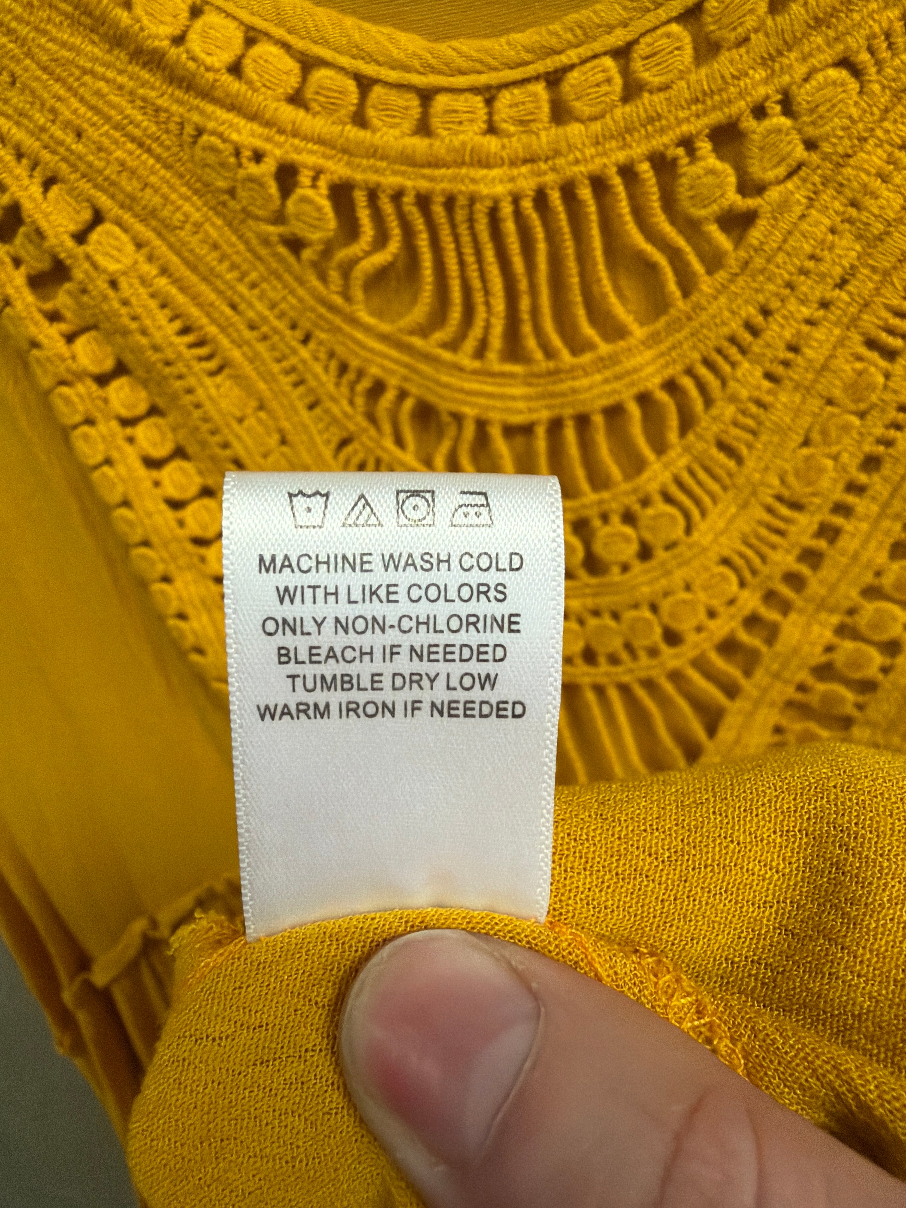 NWOT Indigo Thread Boho Crochet Yoke Top