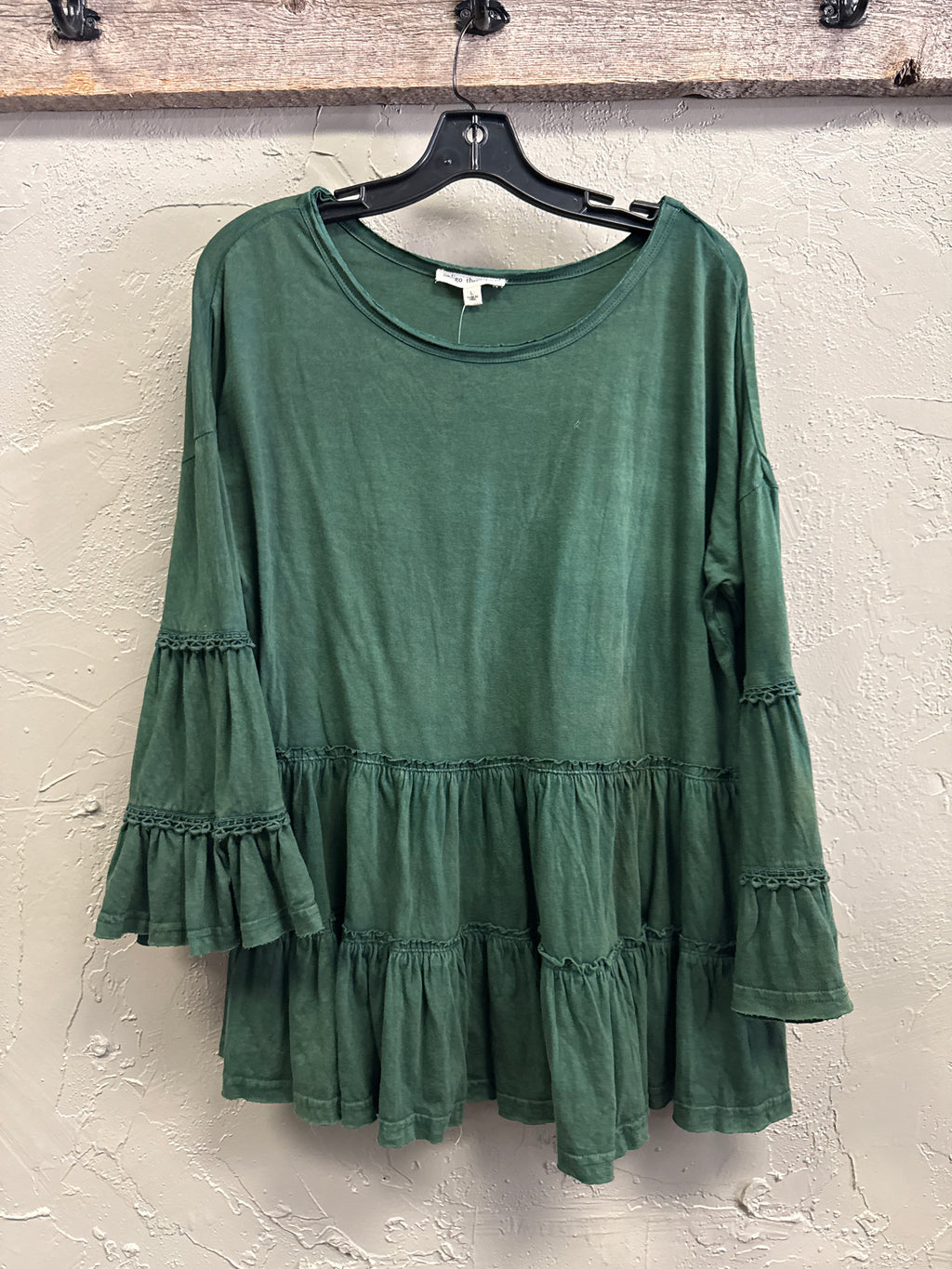 NWOT Indigo Thread Tiered Ruffle Top