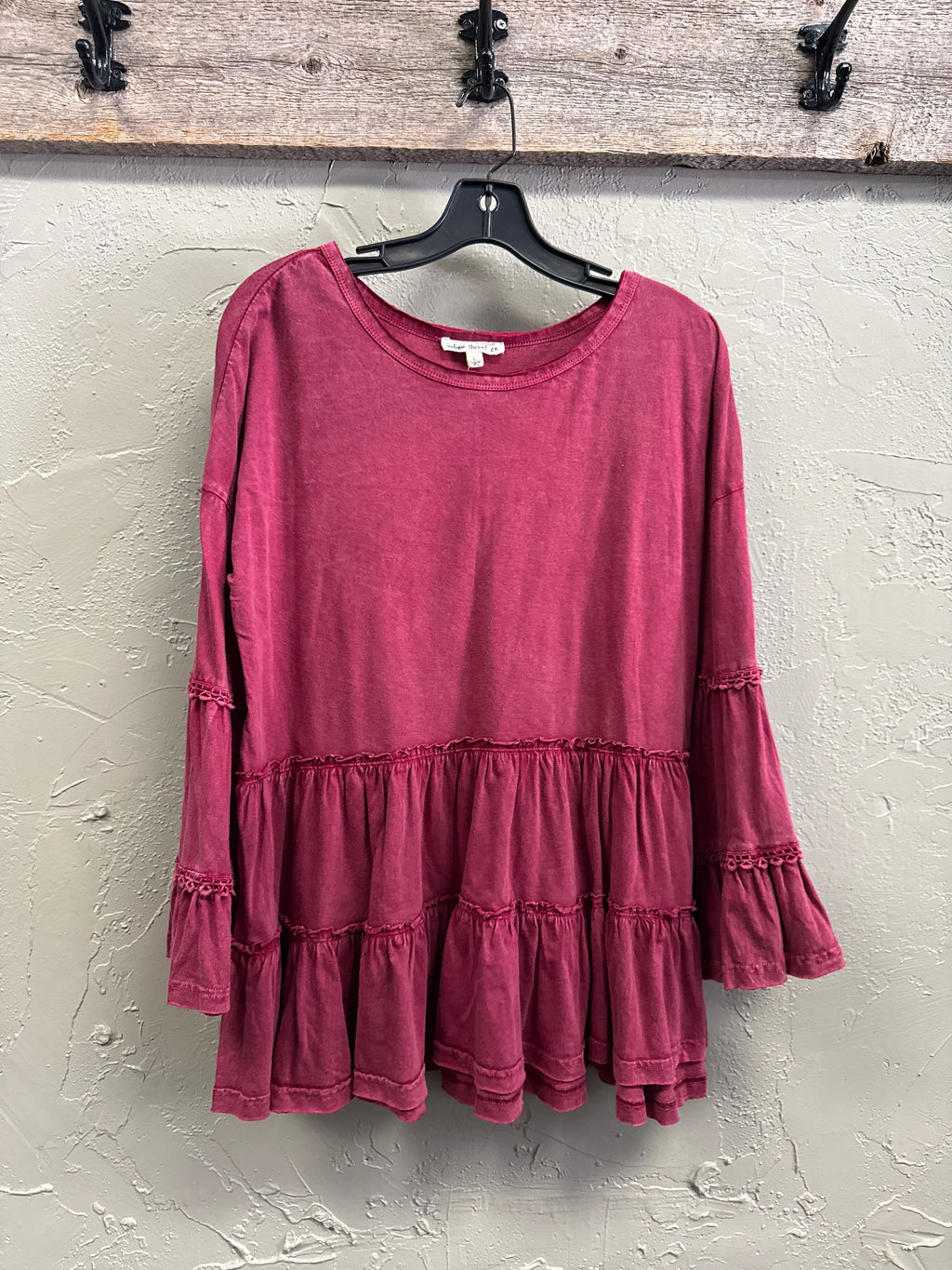 NWOT Indigo Thread Tiered Ruffle Top