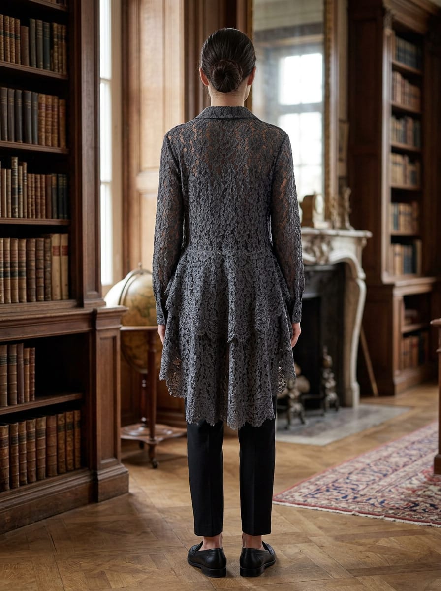 NWOT Indigo Thread Lace Hi-Lo Peplum Jacket