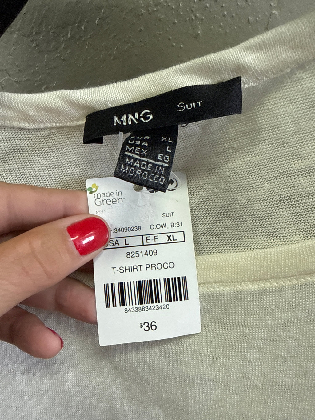 NWT MNG Lace Shoulder Raglan Tee (org$36)