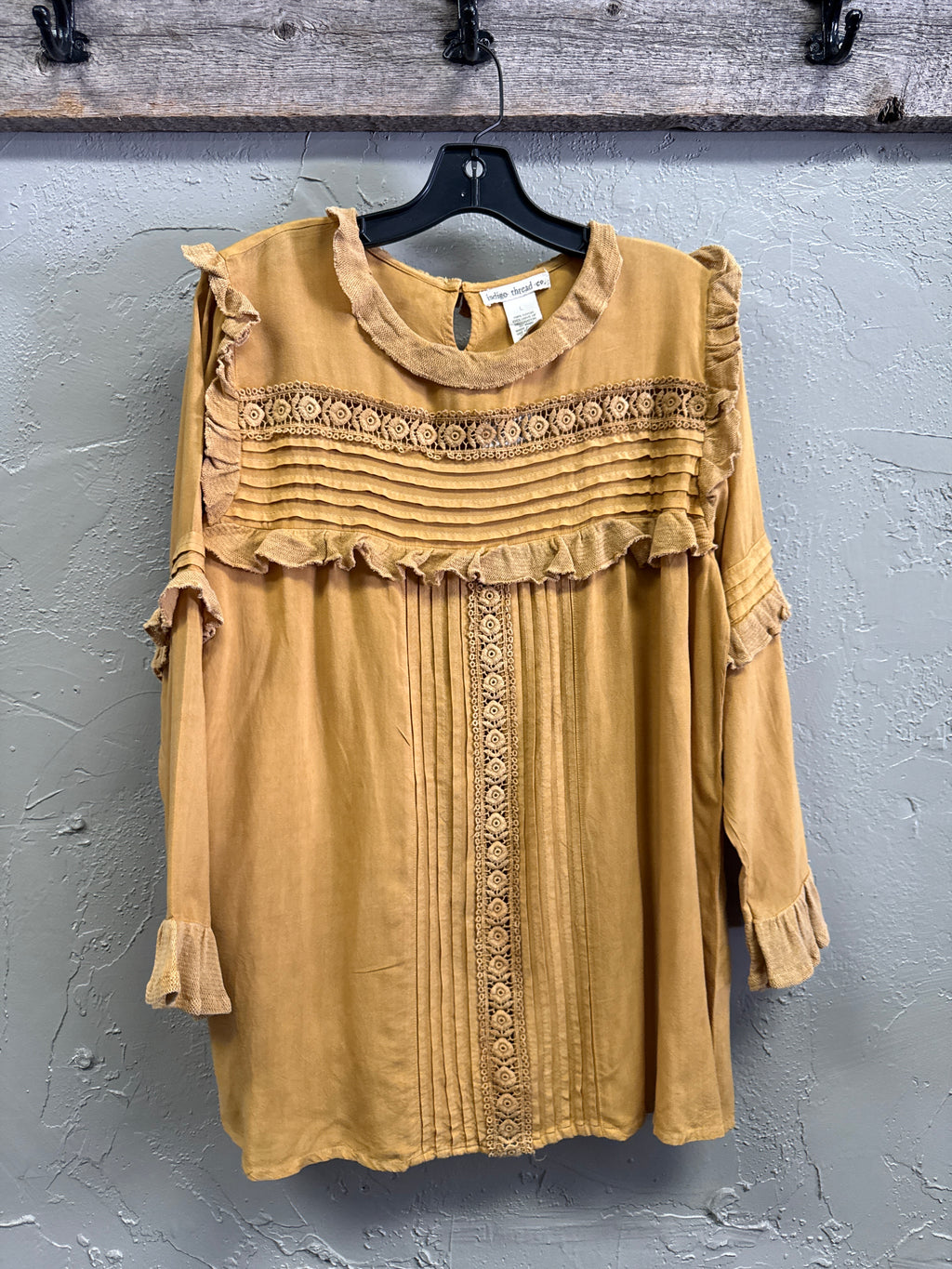 NWOT Indigo Thread Lace Ruffle Top ($58)
