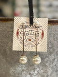 Dbl-Pearl Bar Drop Earrings