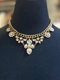 Crystal Cluster Bib Necklace