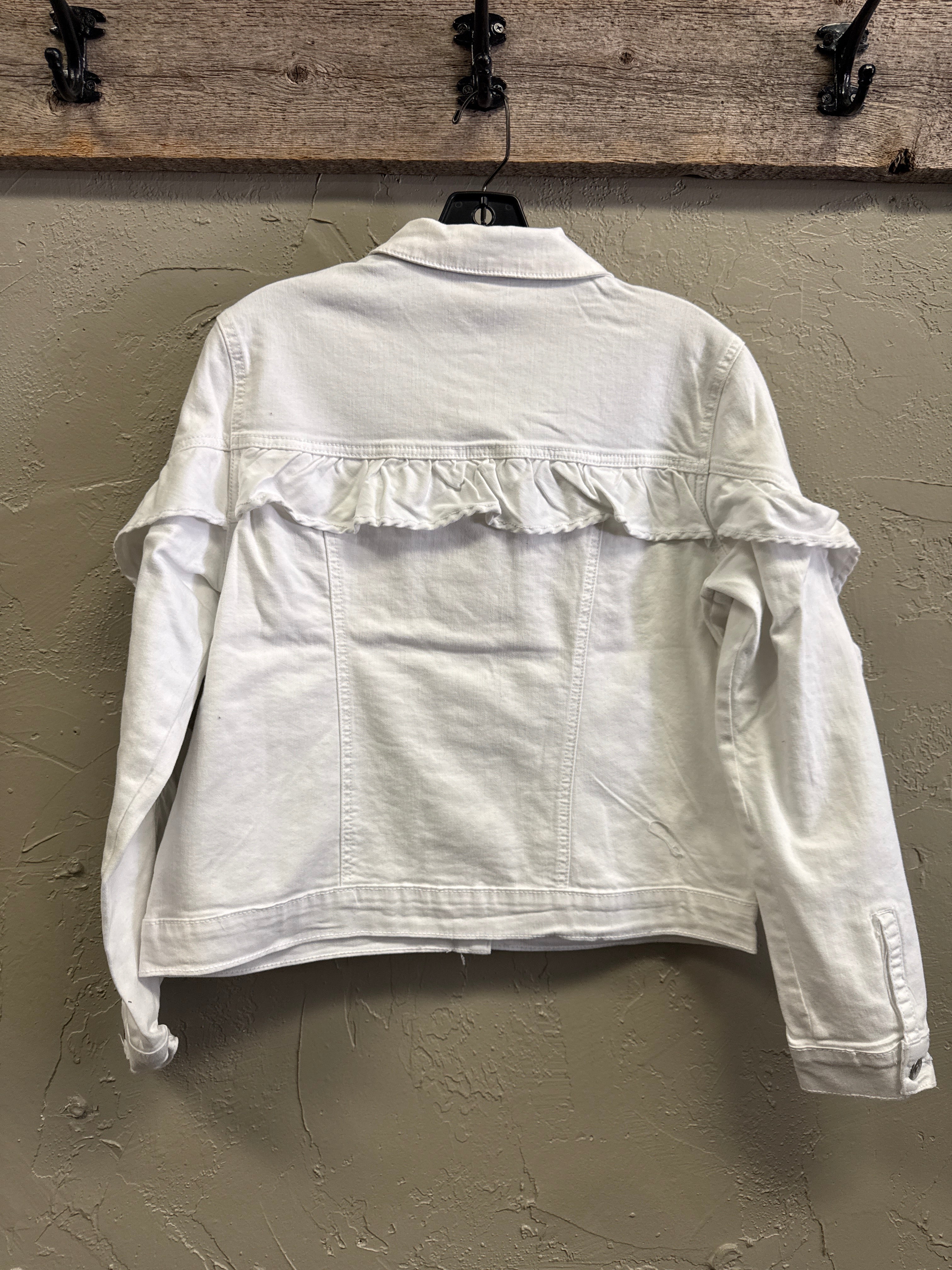 NWOT Kate & Mallory Ruffle Sleeve Denim Jacket (org$79)