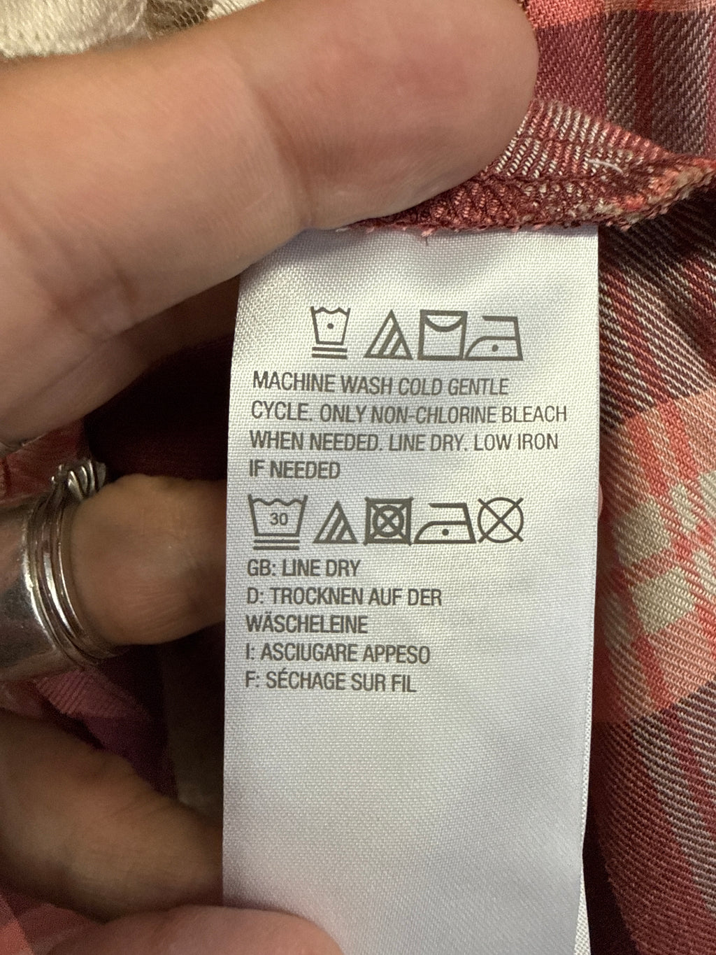 NWOT LOGO Plaid Tunic with Lace Details (org$74)