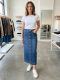 Bagatelle Denim Midi Skirt (org$98)