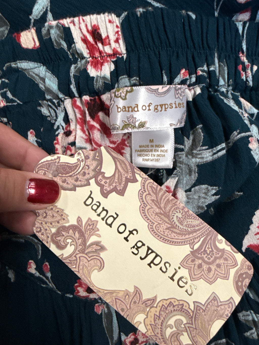 NWT Band of Gypsies Floral Wide-Leg Pant