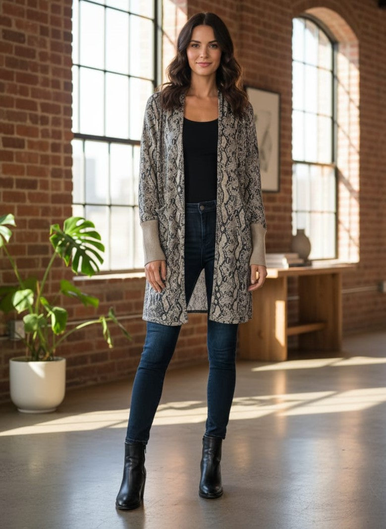 Theo & Spence Snakeskin Print Duster (org$98)