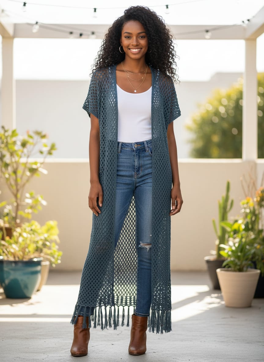 NWOT Indigo Thread Crochet Vest (org$54)