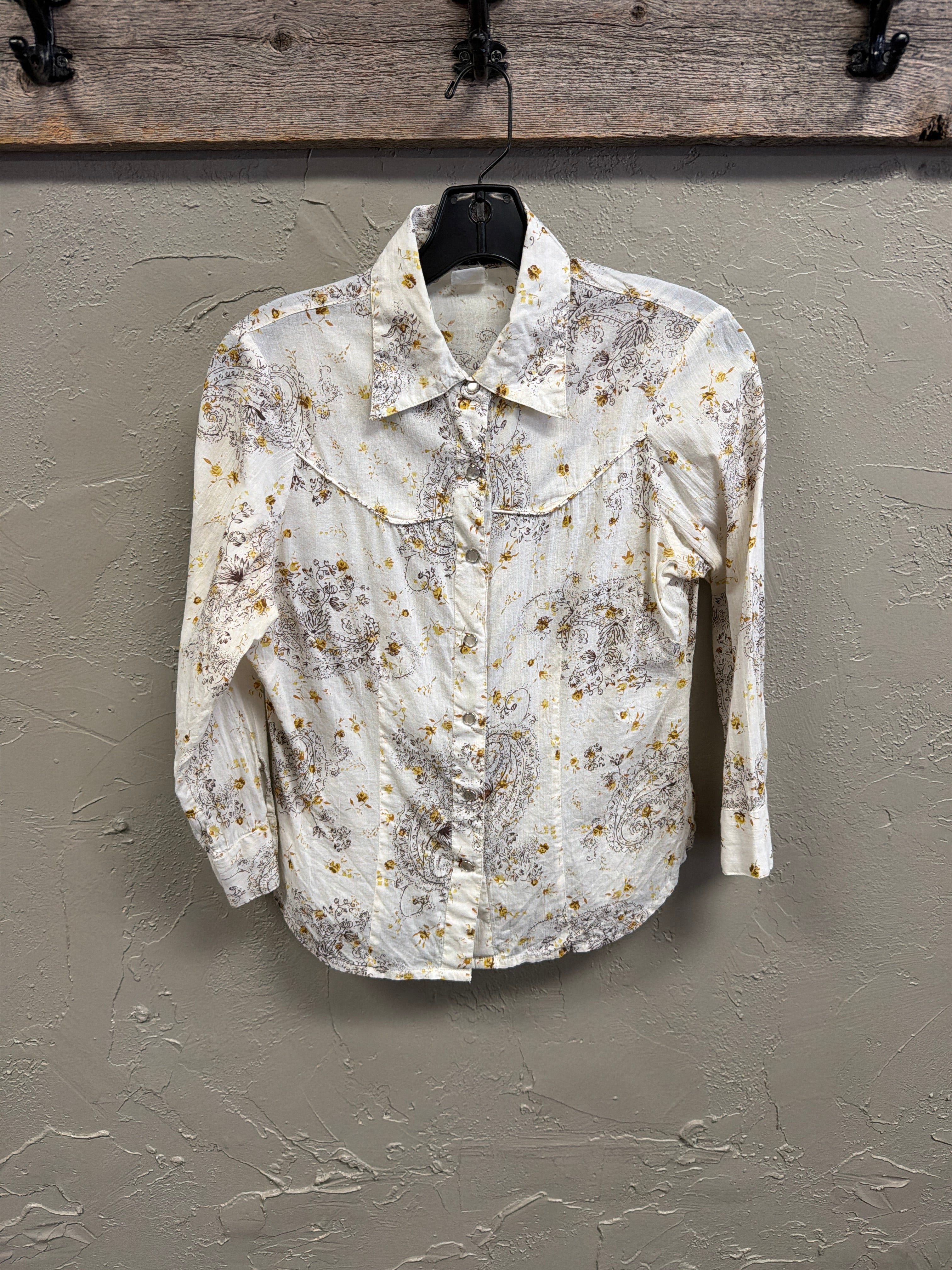 Vtg Y2K Eyeshadow Pearl Snap Shirt