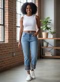 NWT Flamingals Embroidered Hem Jean (org$60)