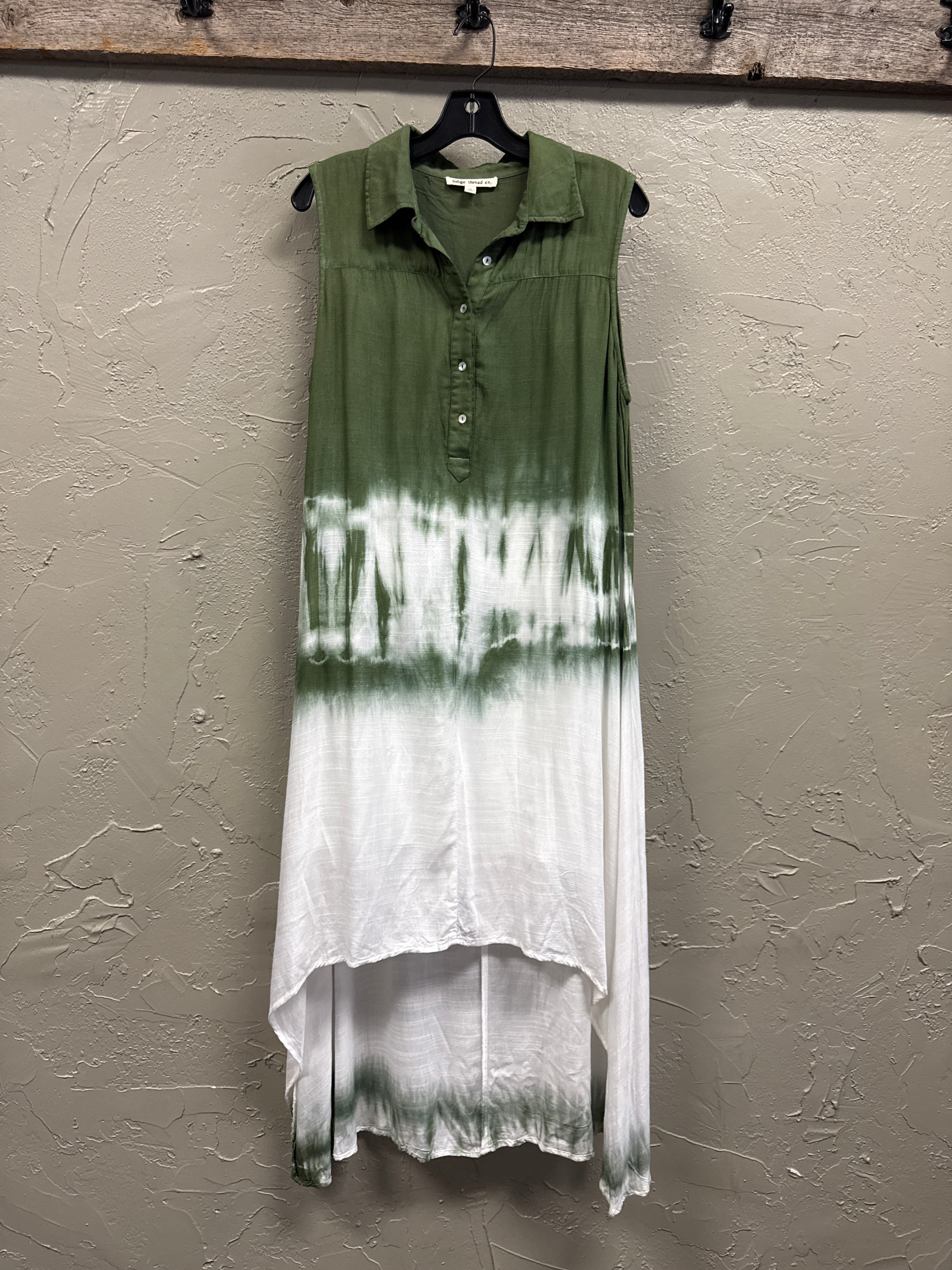 NWOT Indigo Thread Sleeveless Shirt Dress (org$78)